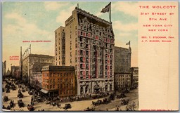 Postcard New York City NY c1910s The Wolcott 31st Street by 5th Ave. Advert