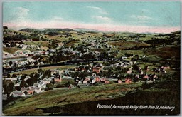  Postcard St. Johnsbury Vermont Passumpsic Valley North View Houses Hills 
