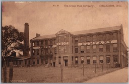 Postcard Chillicothe Ohio Union Shoe Company Albertype Chandler's Music Store