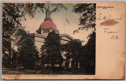 Postcard Canandaigua New York c1907 Court House Hand Colored by Albertype