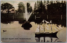 Postcard Fredericton New Brunswick 1907 The Lake Wilmot Park Wooden Toy Schooner