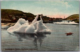 Postcard Battle Harbour Newfoundland and Labrador c1910s Icebergs