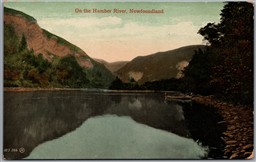 Postcard Newfoundland c1917 On The Humber River Long Range Mountains Scenic View