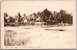 Postcard Cheneville Quebec c1949 Camps Gauthier Lac Simon by Intaglio Gravure