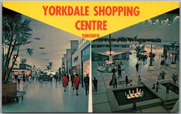 Postcard Toronto Ontario c1960s Yorkdale Shopping Centre Hwy 401 Dual View