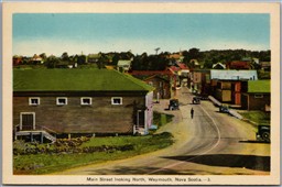 Postcard Weymouth Nova Scotia Main Street Looking North Old Cars by PECO