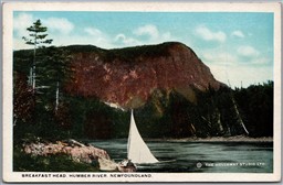 Postcard Humber River Newfoundland Breakfast Head Sailboat Scenic View