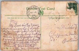 Postcard Split Ring Cancel c1908 Chippawa Hill Ontario from Southampton ONT