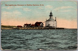 Postcard Halifax Harbour Nova Scotia c1920 The Lighthouse Entrance *as is*