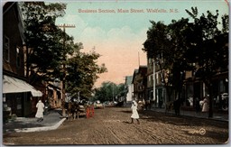Postcard Wolfville Nova Scotia c1910s Business Section Main Street