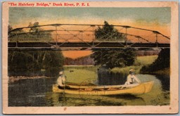 Postcard Dunk River Prince Edward Island c1925 The Hatchery Bridge Scenic View
