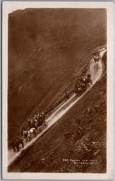 Postcard RPPC Buttermere England Coaches Descending Cumberland