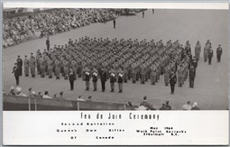 RPPC 1964 Esquimalt BC Feu de Joie Ceremony 2nd Battalion Queen's Own Rifles A