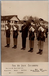 RPPC 1964 Esquimalt BC Feu de Joie Ceremony 2nd Battalion Queen's Own Rifles F