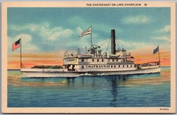 Postcard Port Kent New York Steamer Chateaugay Ferry to Burlington Vermont