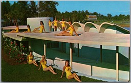 Postcard Weeki Wachee Florida Underwater Aqua Theatre Live Mermaids Pretty Women