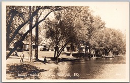 Postcard RPPC c1940s Vaudreuil-Dorion Quebec Bridge Cabins Lake of Two Mountains