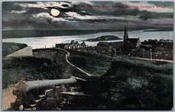 Postcard Halifax Harbour Nova Scotia View from Citadel showing George's Island