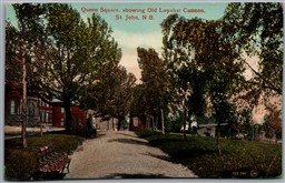 Postcard St. John New Brunswick c1910s Queen Square Showing Old Loyalist Cannon