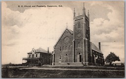 Postcard Deseronto Ontario c1910s Roman Catholic Church and Presberty Hastings