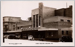 Postcard RPPC Geelong Victoria Australia Corio Theatre Old Cars The Rose Series