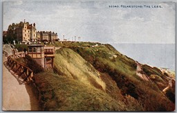 Postcard Folkestone England The Lees Cliff Promenade Kent Celesque Series