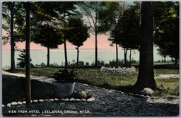 Postcard Omena Michigan View from Hotel Leelanau