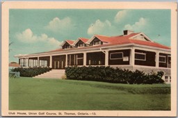 Postcard St. Thomas Ontario Club House Union Golf Course Elgin County PECo