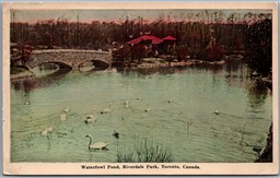 Postcard Toronto Ontario 1925 Waterfowl Pond Riverdale Farm Park York County