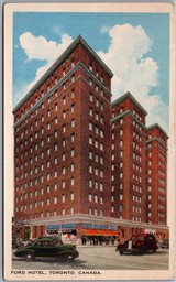 Postcard Toronto Ontario Ford Hotel Bay Street at Dundas Demolished in 1999
