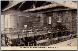 Postcard Windsor NY 1959 Sky Lake of Wyoming Conference East Shore Dining Room