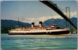 Postcard Vancouver British Columbia C.P.R. Princess Patricia Lions Gate Bridge