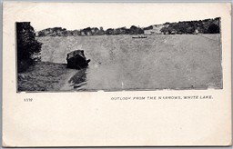 Postcard White Lake New York c1910 Outlook from the Narrows Duplex Cancel