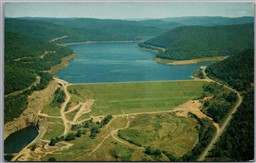 Postcard Downsville New York Pepacton Reservoir and Dam Aerial View