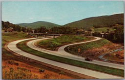 Postcard Route 17 Highway New York Catskill Mountains Scenic View