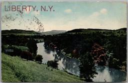Postcard Liberty New York Scenic River View from Ellenville to Bronx