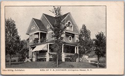 Postcard Livingston Manor New York Residence of F. B. Johnson by Otto Hillig