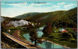 Postcard Jeffersonville New York Picturesque Sullivan County Railroad Train