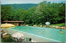 Postcard Roscoe New York c1963 The Campbell Inn Swimming Pool Sullivan County