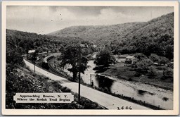Postcard Roscoe New York Approaching Roscoe Where the Kodak Trail Begins Train