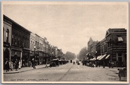 Postcard Listowel Ontario c1920s Main Street Old Cars Perth County