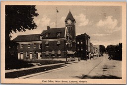Postcard Listowel Ontario Post Office Main Street Perth County by PECo