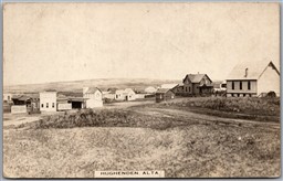 Postcard RPPC c1910s Hughenden Alberta Town View Empire Lumber Provost No. 52