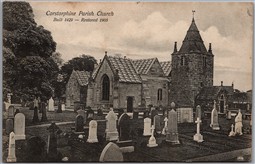 Postcard Corstorphine Scotland 1907 Parish Church Cemetery Graveyard Headstones