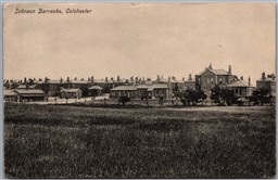 Postcard Colchester England 1908 Sobraon Barracks to 3rd Canadian Mounted Rifles