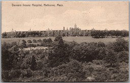 Postcard Hathorne Massachusetts c1909 Danvers Insane Hospital Doane Cancel