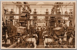 Postcard RPPC Lancashire England Industry Weaving Shed