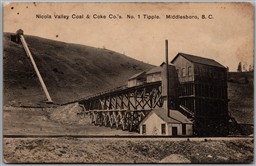Postcard Middlesboro British Columbia Nicola Valley Coal & Coke Co No. 1 Tripple