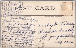 Postcard Split Ring Cancel c1907 Janetville Ontario Billy and the Kid