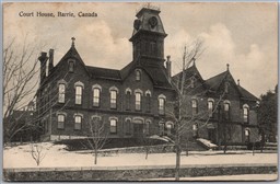 Postcard Barrie Ontario c1908 Court House to Greenwood British Columbia